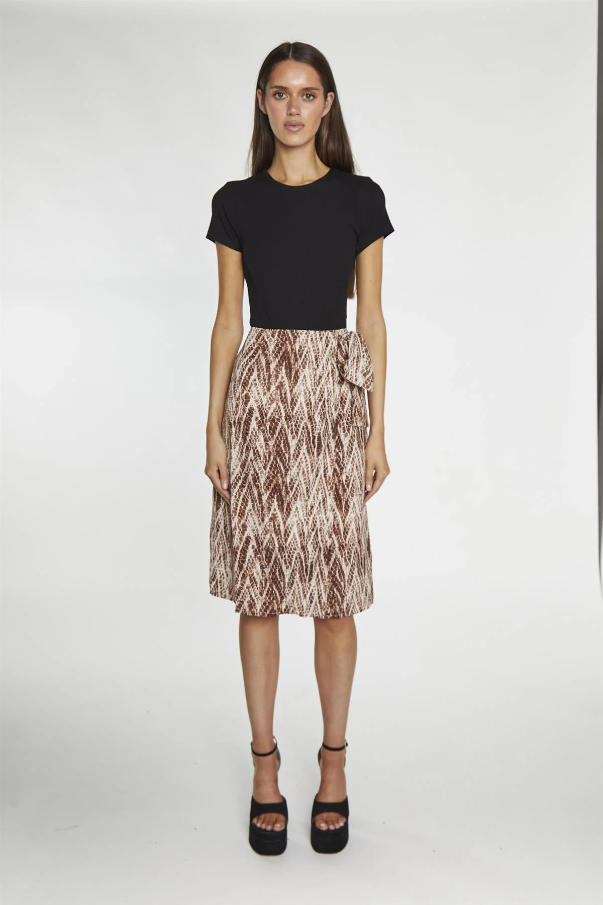 Brown Snake Wrap Skirt - Image 2