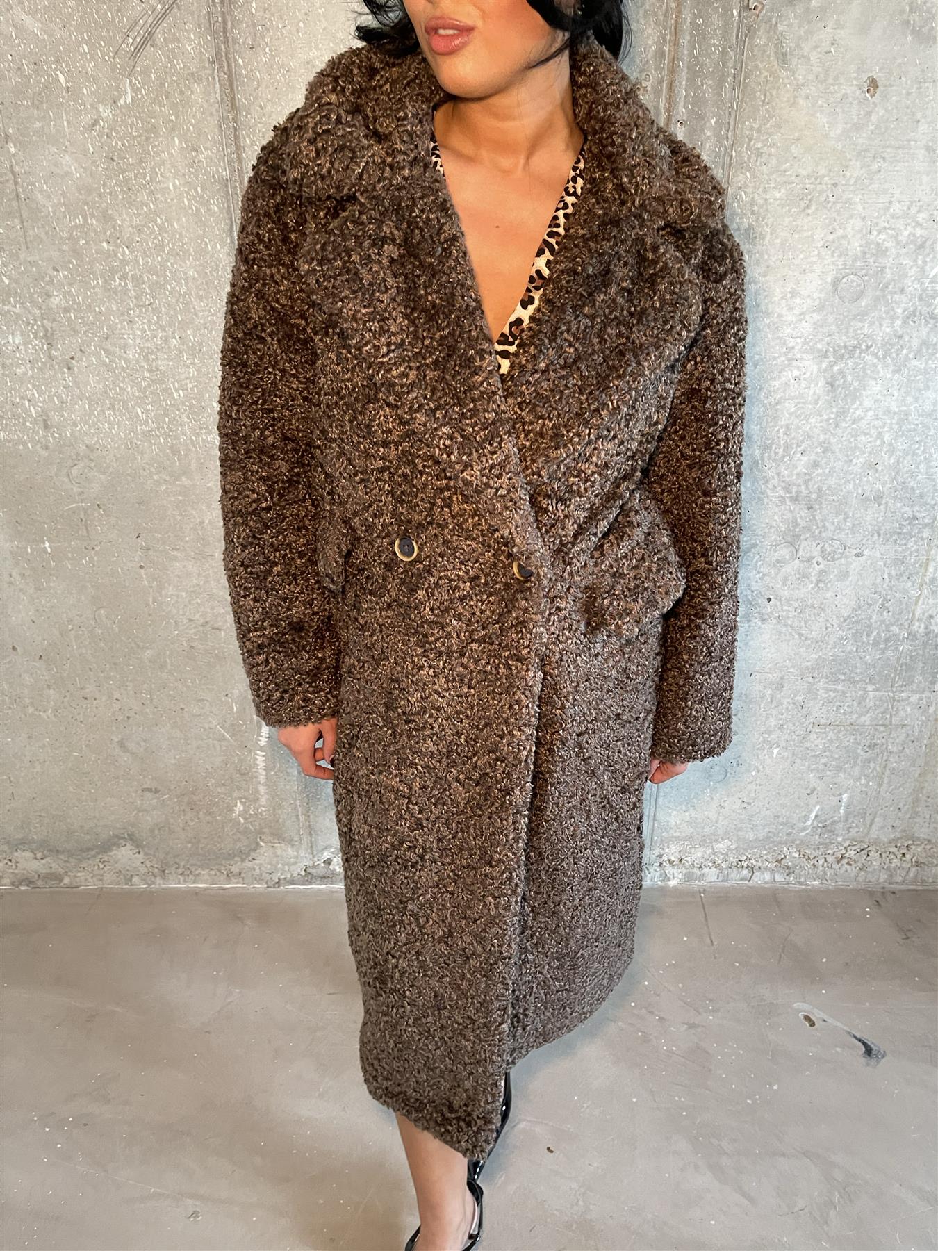 Brown Teddy-Bear Maxi-Coat - Image 6