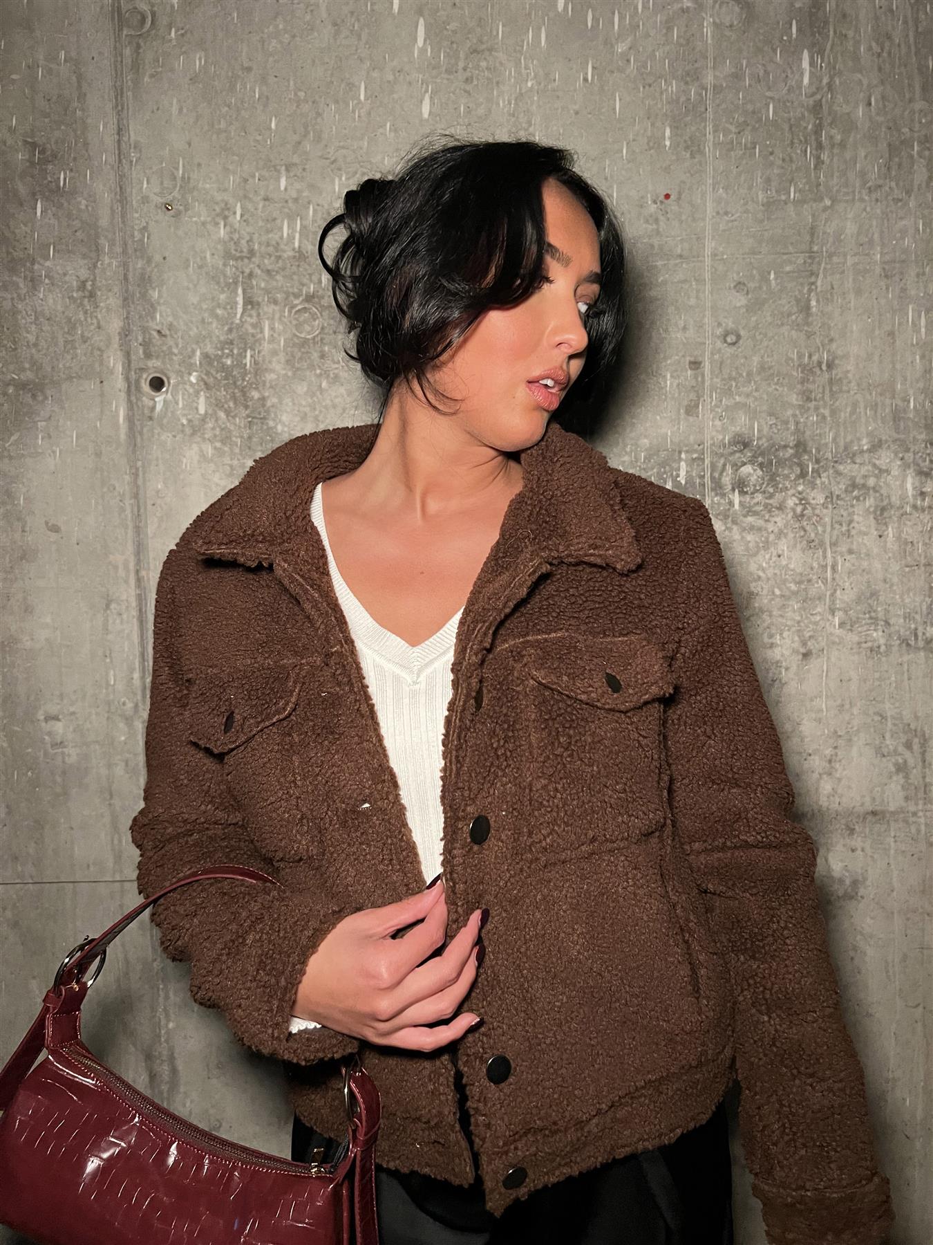Brown Teddy-Bear Midi-Coat - Image 3
