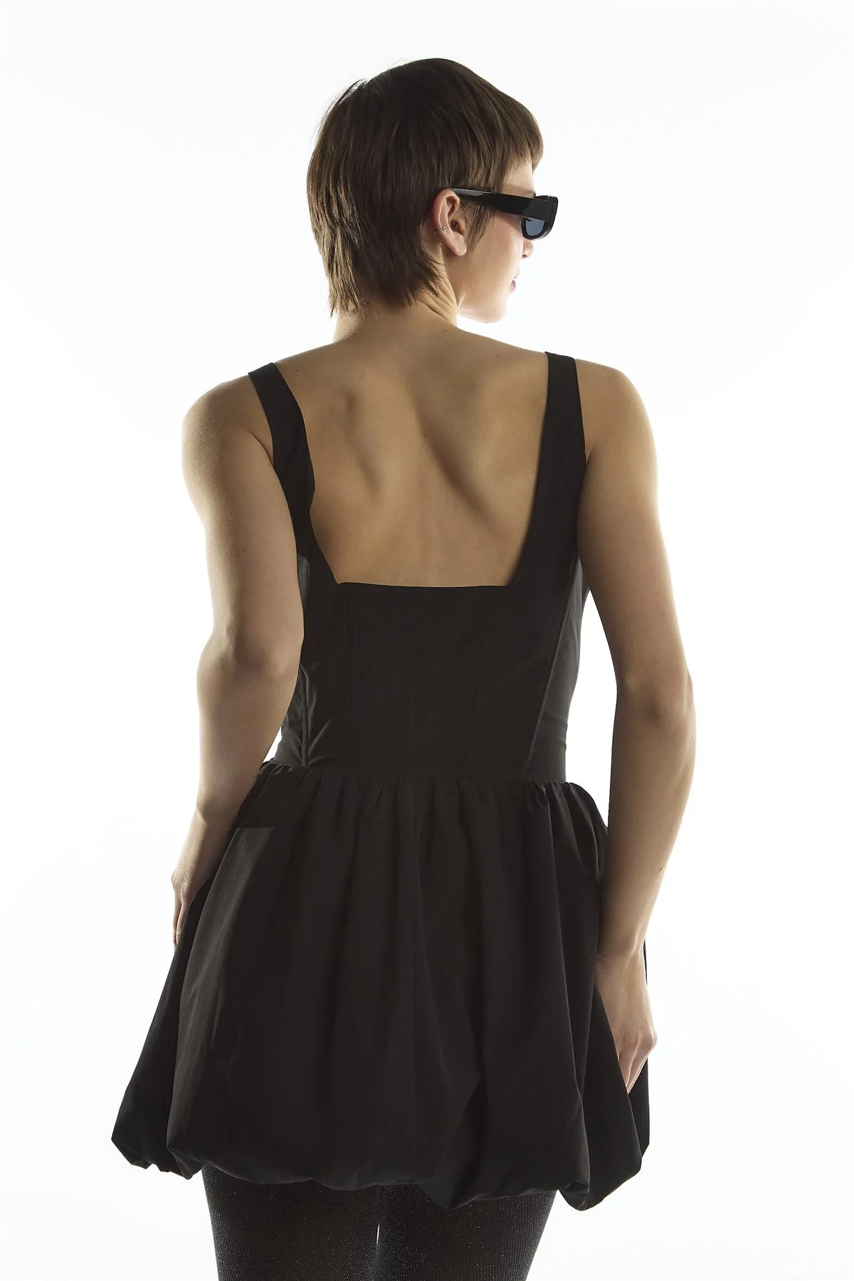 Bubble Hem Mini Dress - Lottie Black - Image 2