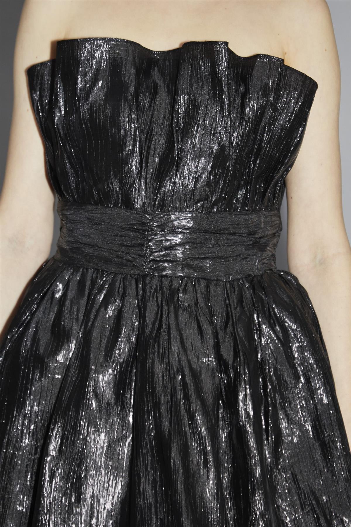 Callie Black Gathered-Bandeau Mini-Dress - Image 4