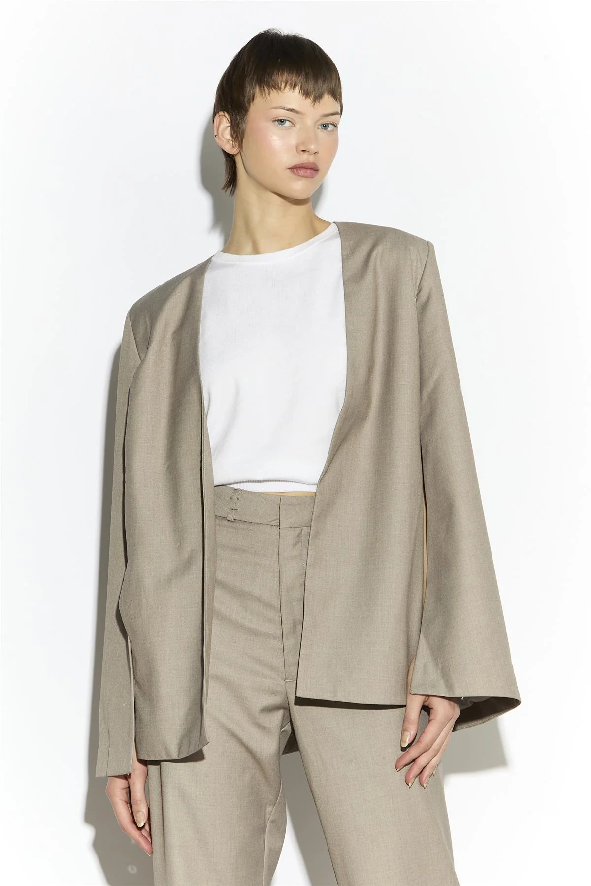 Cape Jacket - Taupe Grey - Image 3