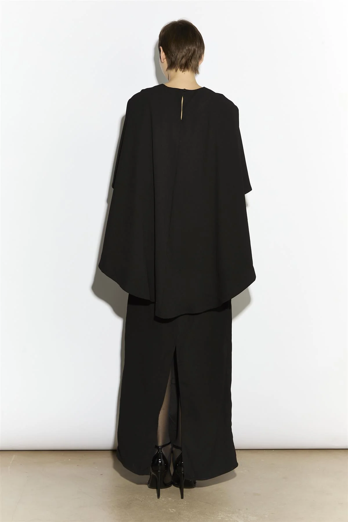 Cape Maxi Dress - Black - Image 2