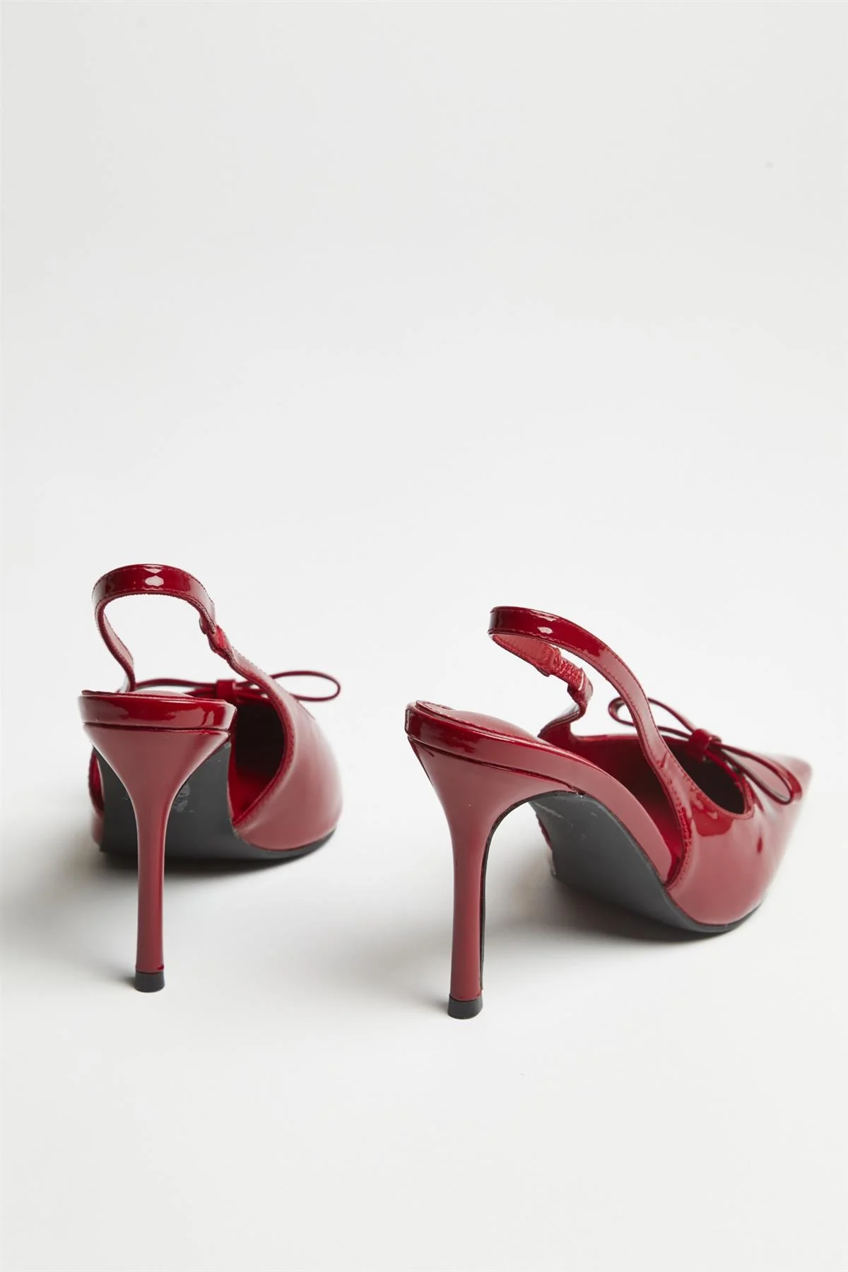 Cherry-Red Bow Slingback-Heels - Image 3