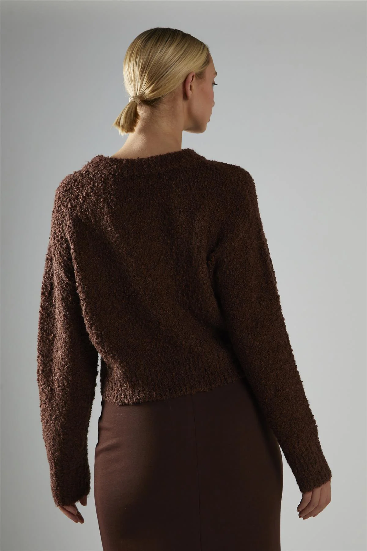 Chocolate-Brown Crew-Neck Jumper - Image 2