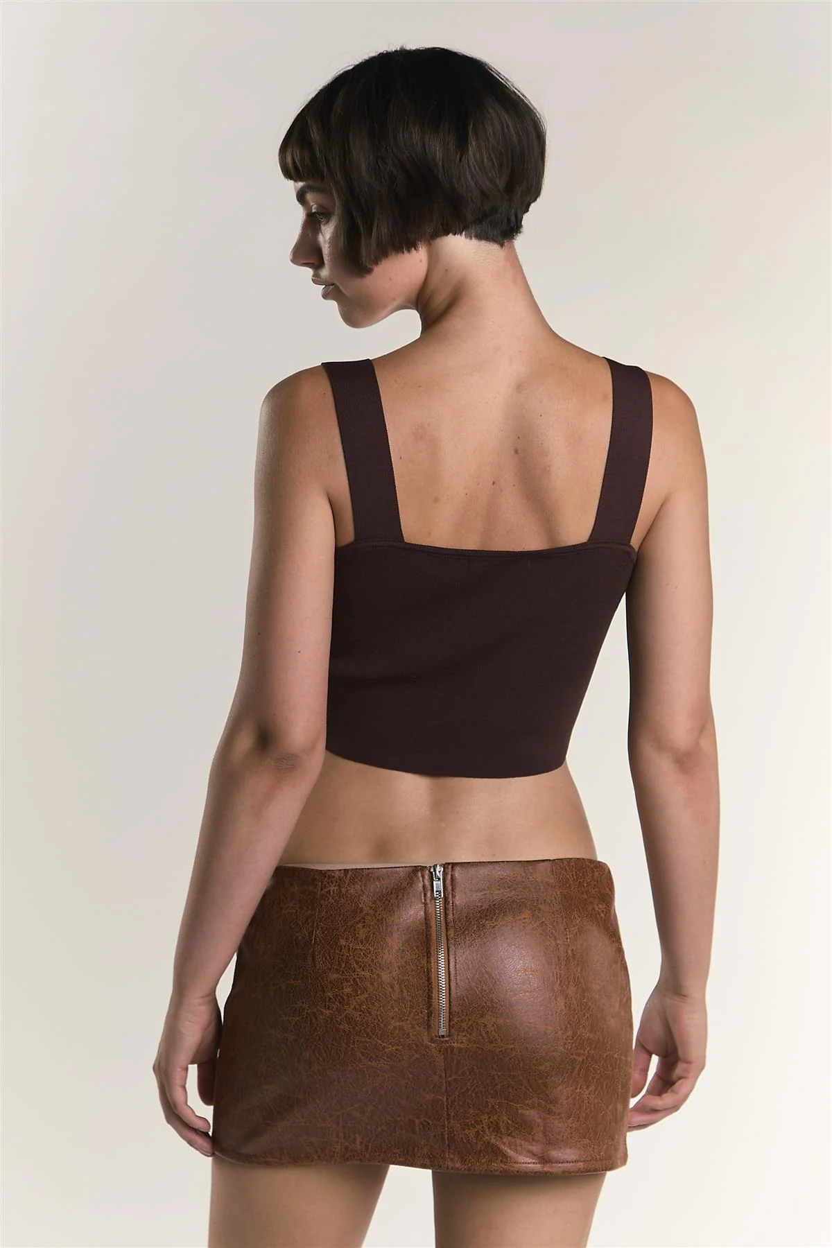 Chocolate-Brown Square-Neck-Top - Image 2