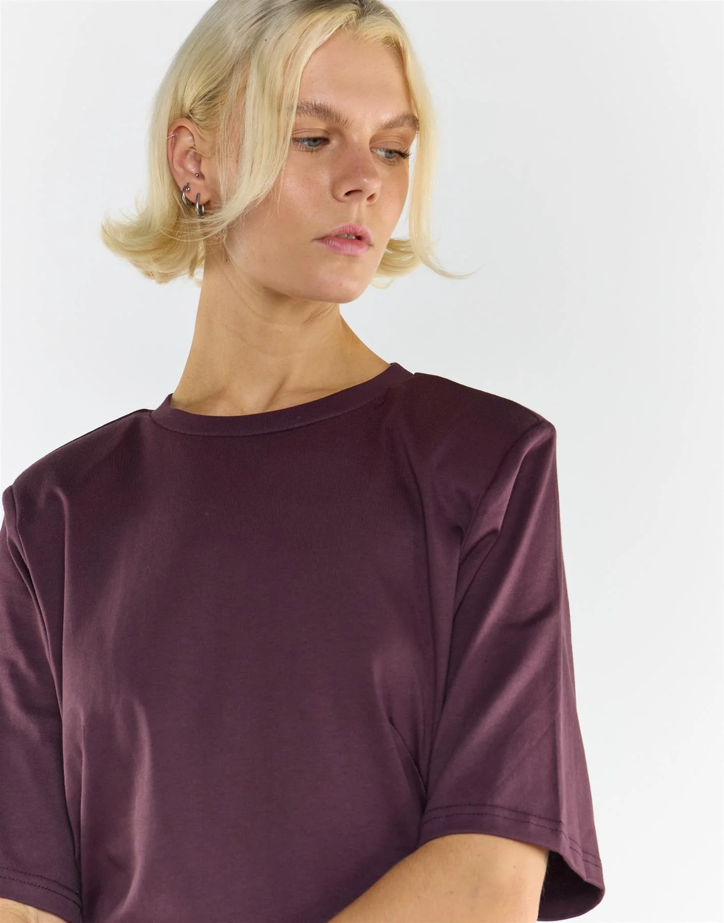 Chocolate Plum Cotton Mini Dress - Image 3