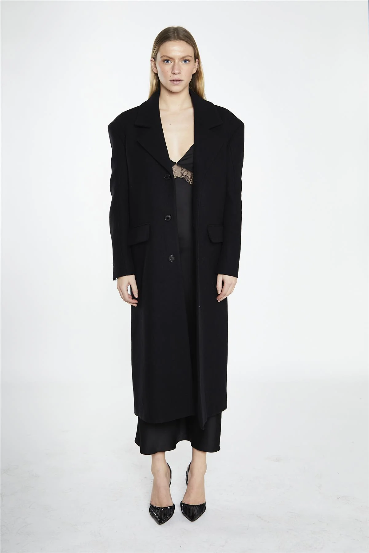 Classic Longline Coat - Black - Image 3