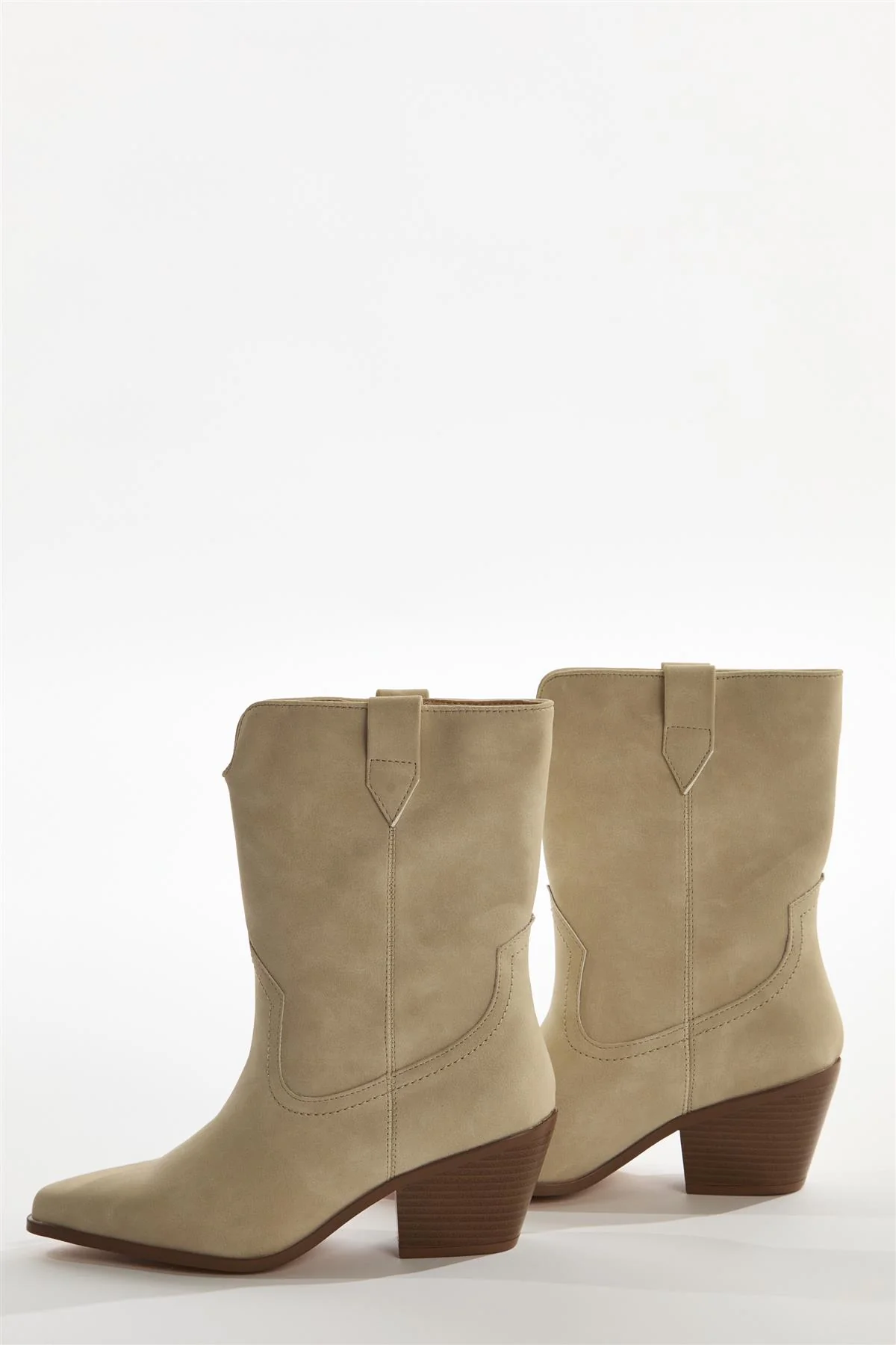 Cream Cowboy Ankle-Boots - Image 4