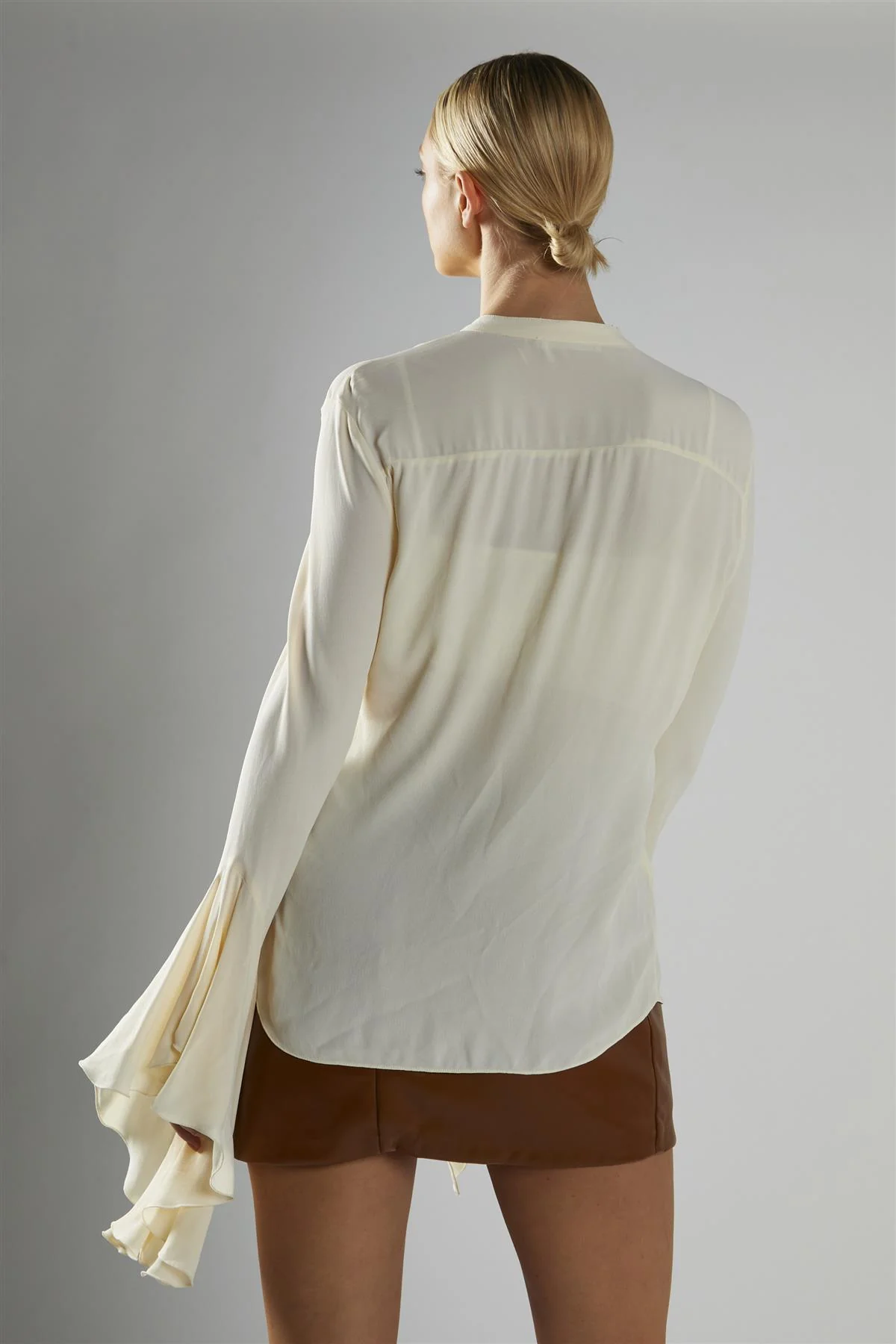 Cream Flared-Sleeve Blouse - Image 2