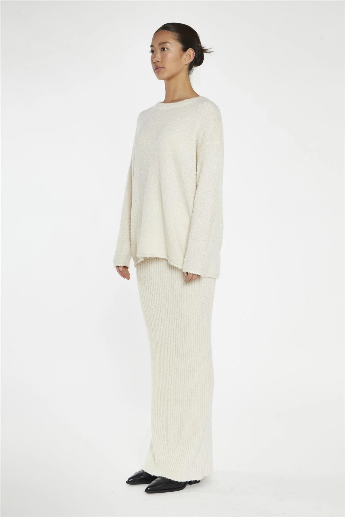 Cream Knitted Maxi-Skirt - Image 4
