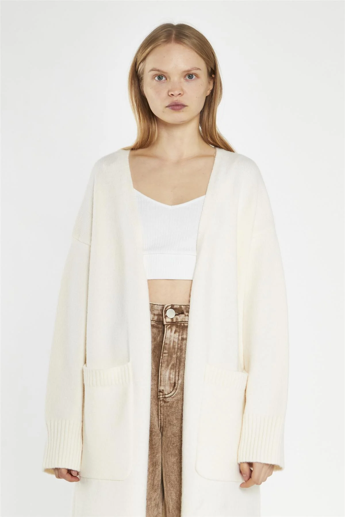 Cream Longline-Cardigan - Image 3