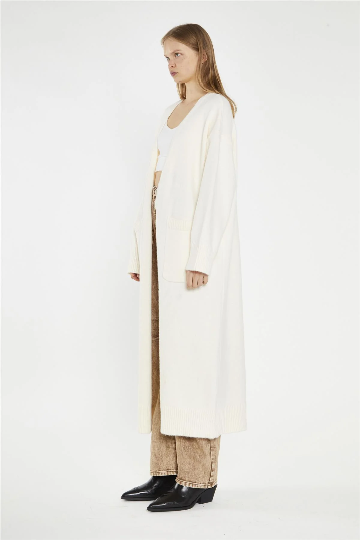 Cream Longline-Cardigan - Image 4