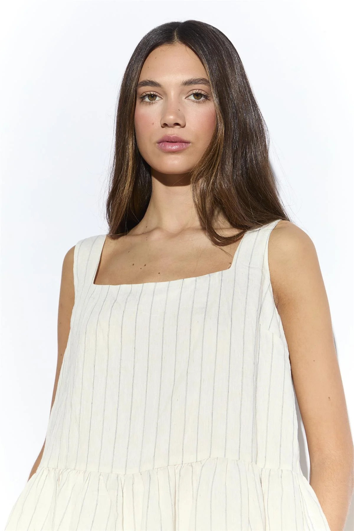 Pinstripe Peplum Top - Image 3