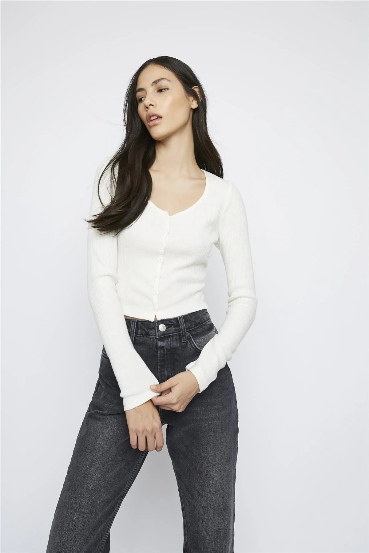 Cream Round Neck Top - Image 2