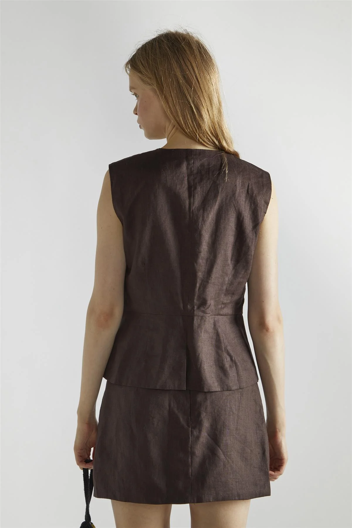 Dark Brown A-Line Mini-Skirt - Image 2