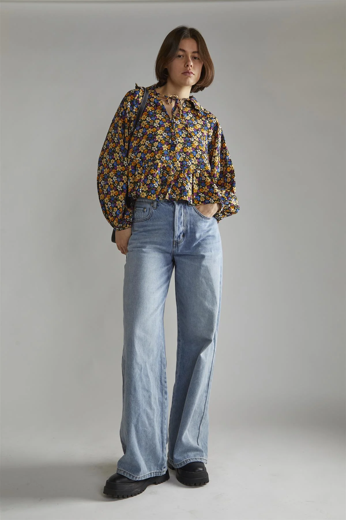 Dark Floral Long Sleeve Top - Image 4