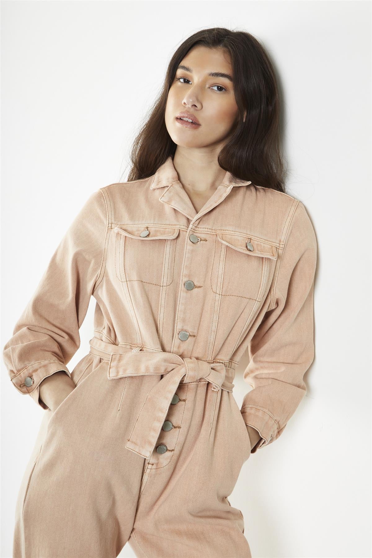 Desert-Bleach Wash Denim-Boilersuit - Image 4