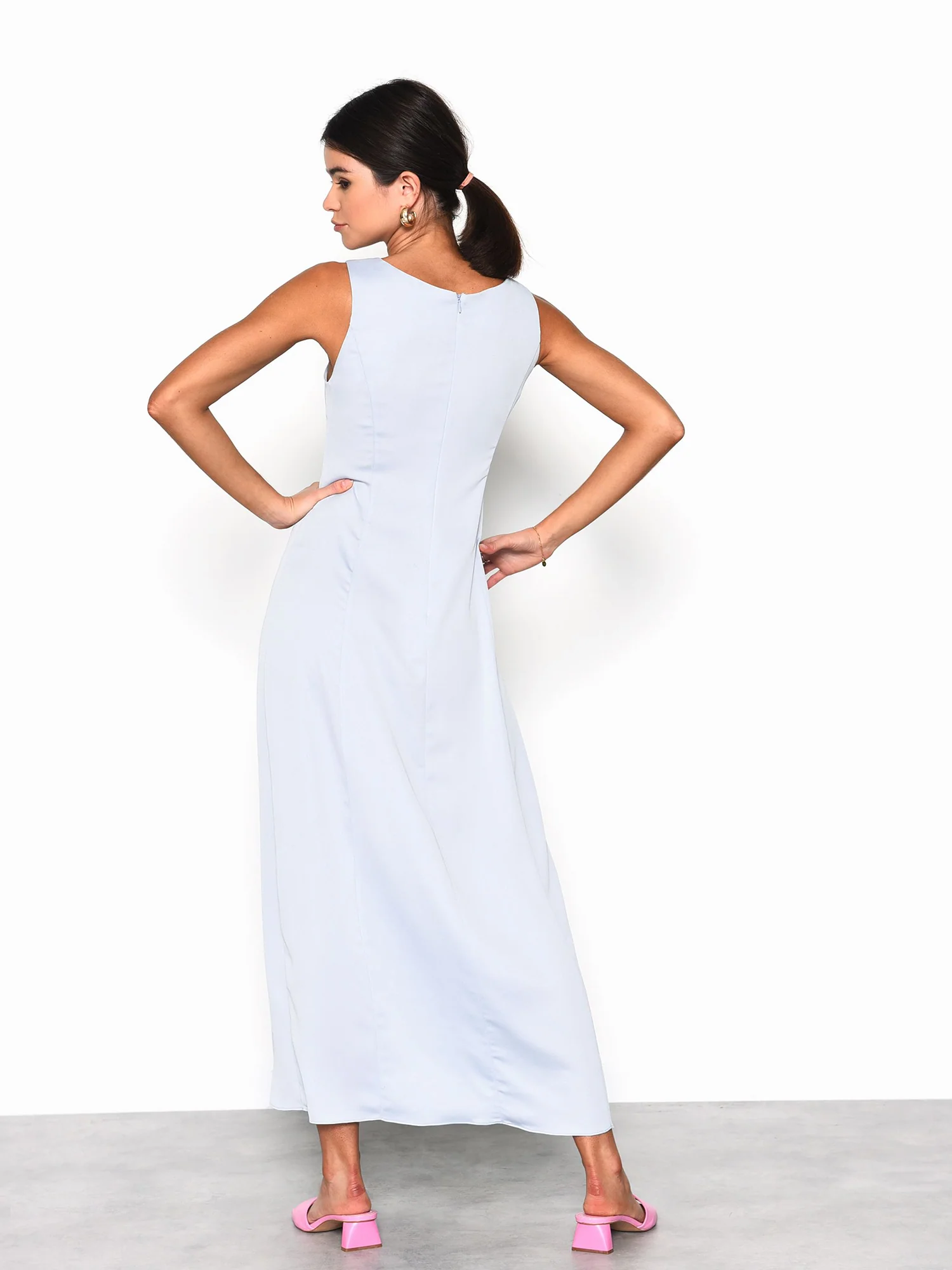 Glamorous Dusty Blue Grey Midi Dress - Image 2