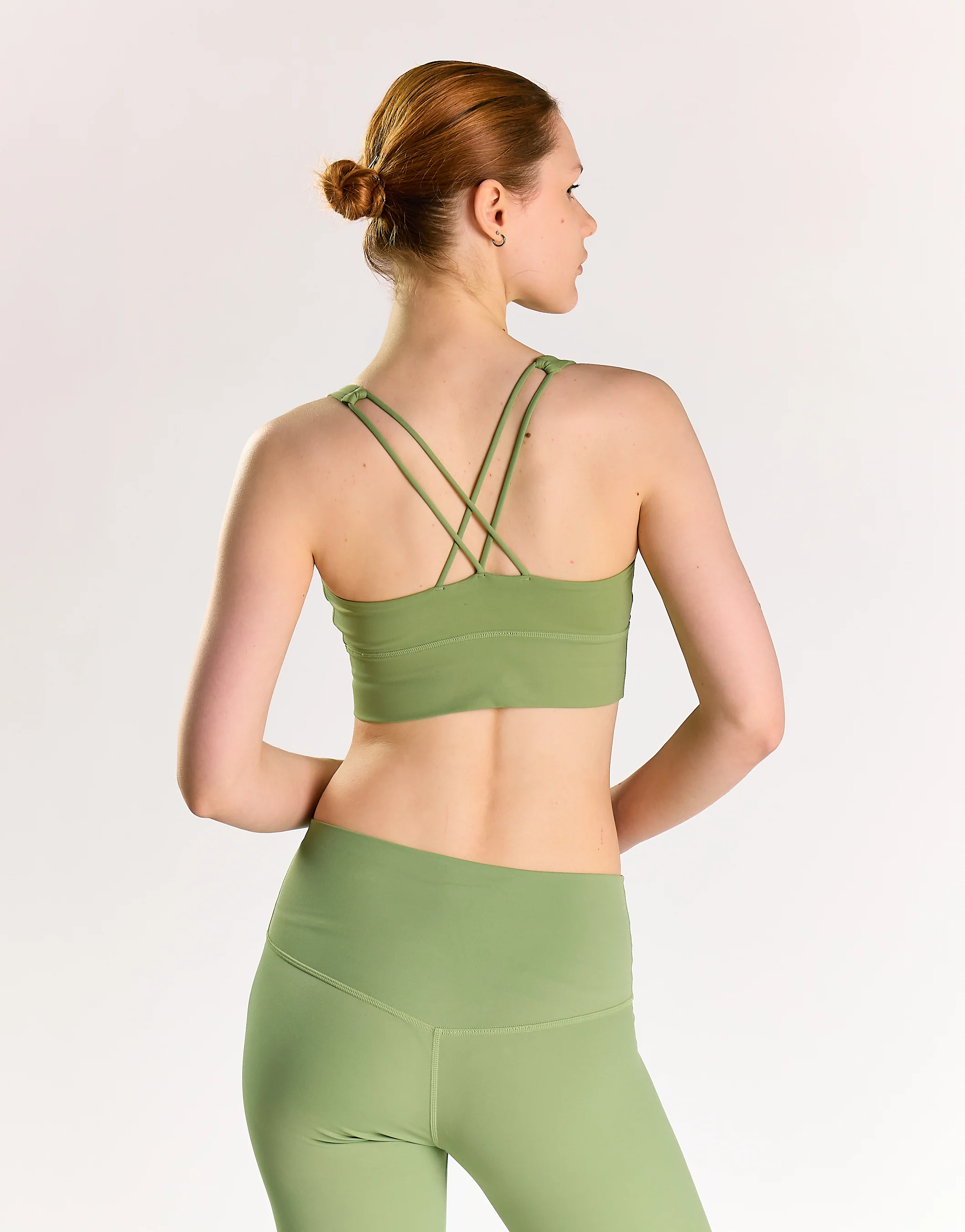 Fern Green Cross Back Sports Bra - Image 2