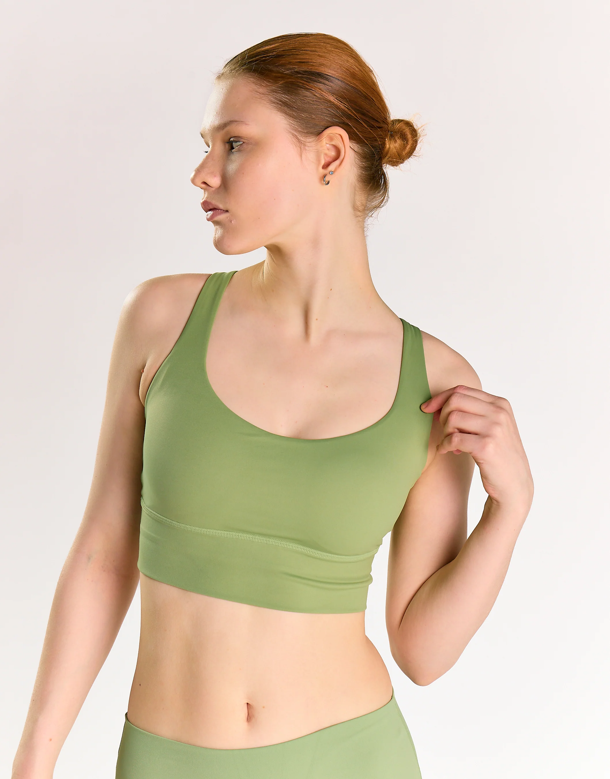 Fern Green Cross Back Sports Bra - Image 3