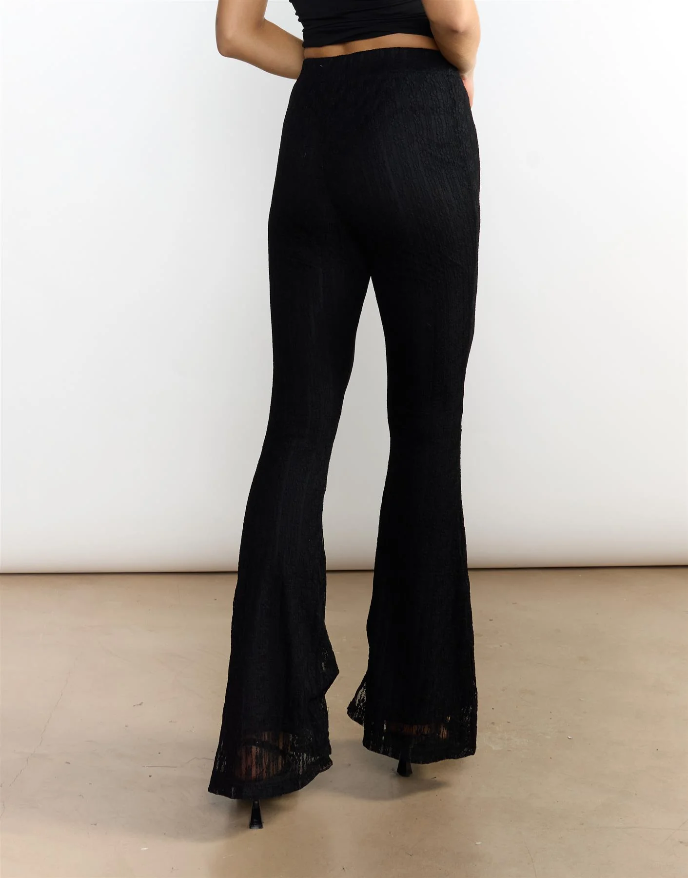 Flared Trousers - Black Lace - Image 2