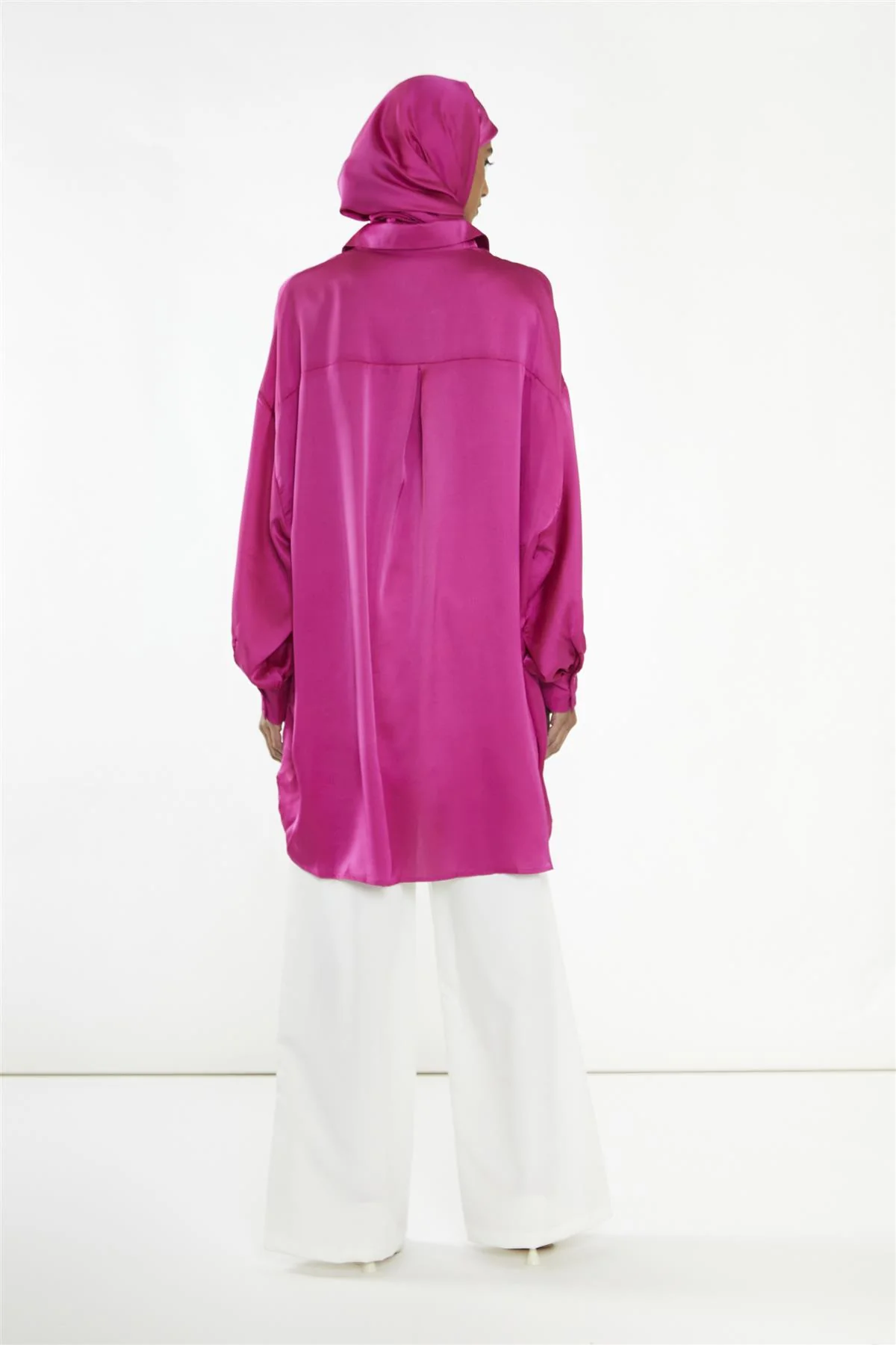 Fuchsia Shirt Hi-Low-Dress - Image 2