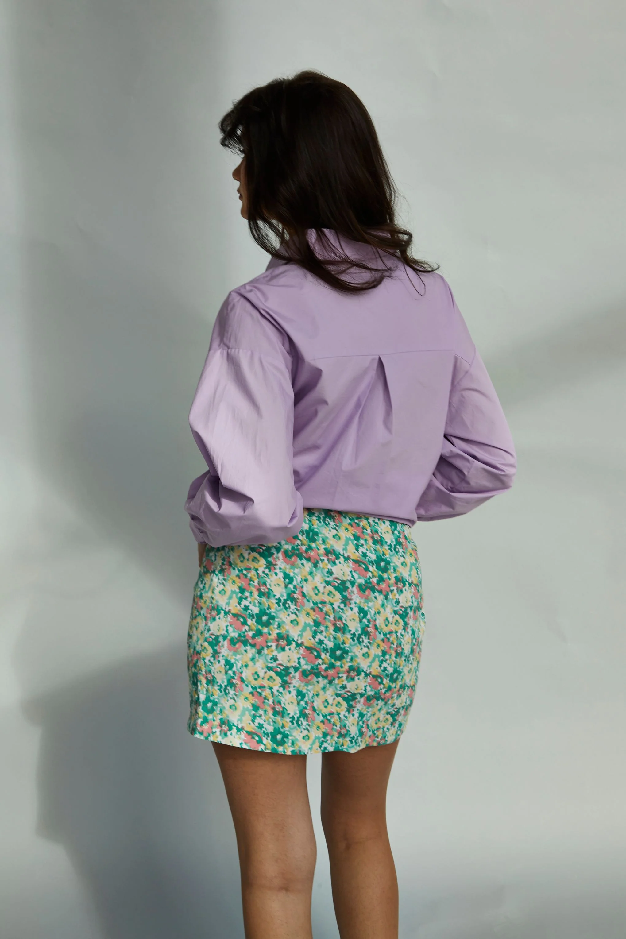 Glamorous Abstract Floral Split Mini Skirt - Image 3