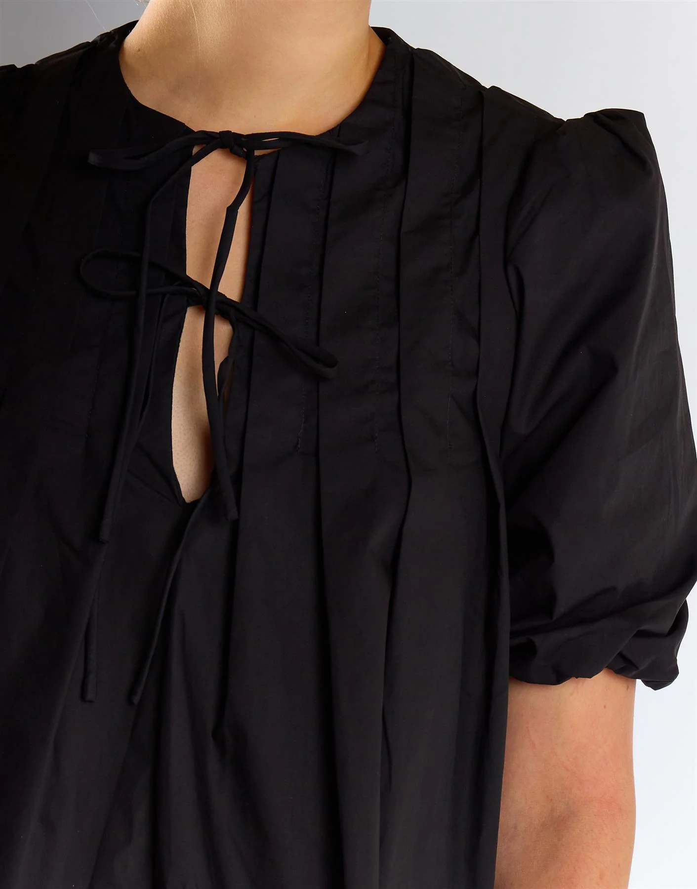 Black Pleated Dress Mini Dress - Image 3