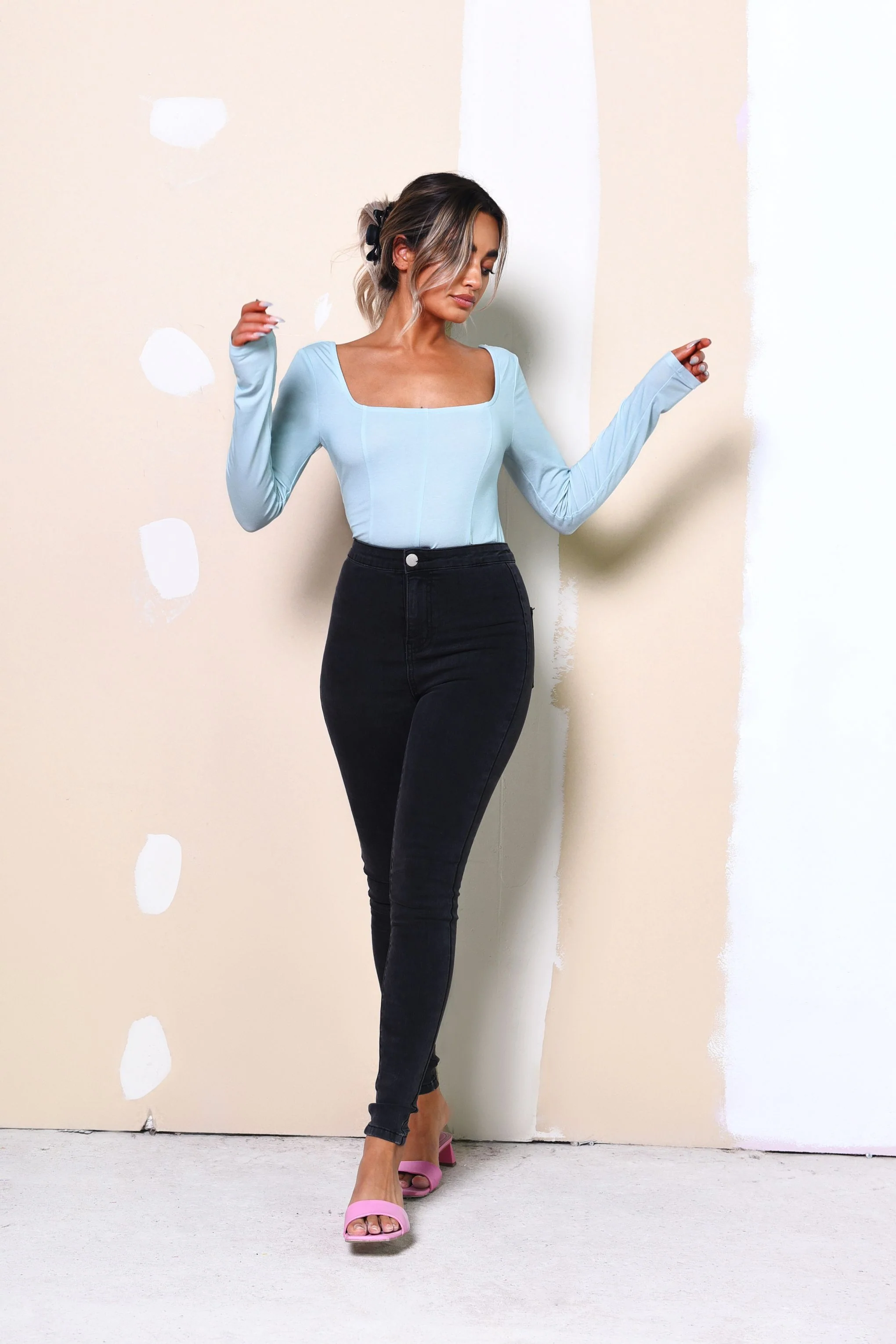 Glamorous Care Washed Black Skinny Jeans - Image 3
