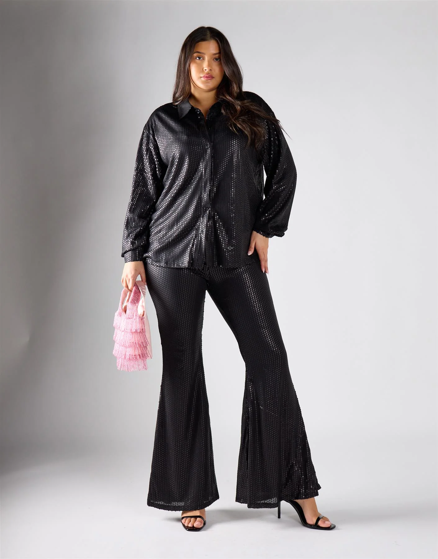 Glamorous Curve Black Sequin Top - Image 3