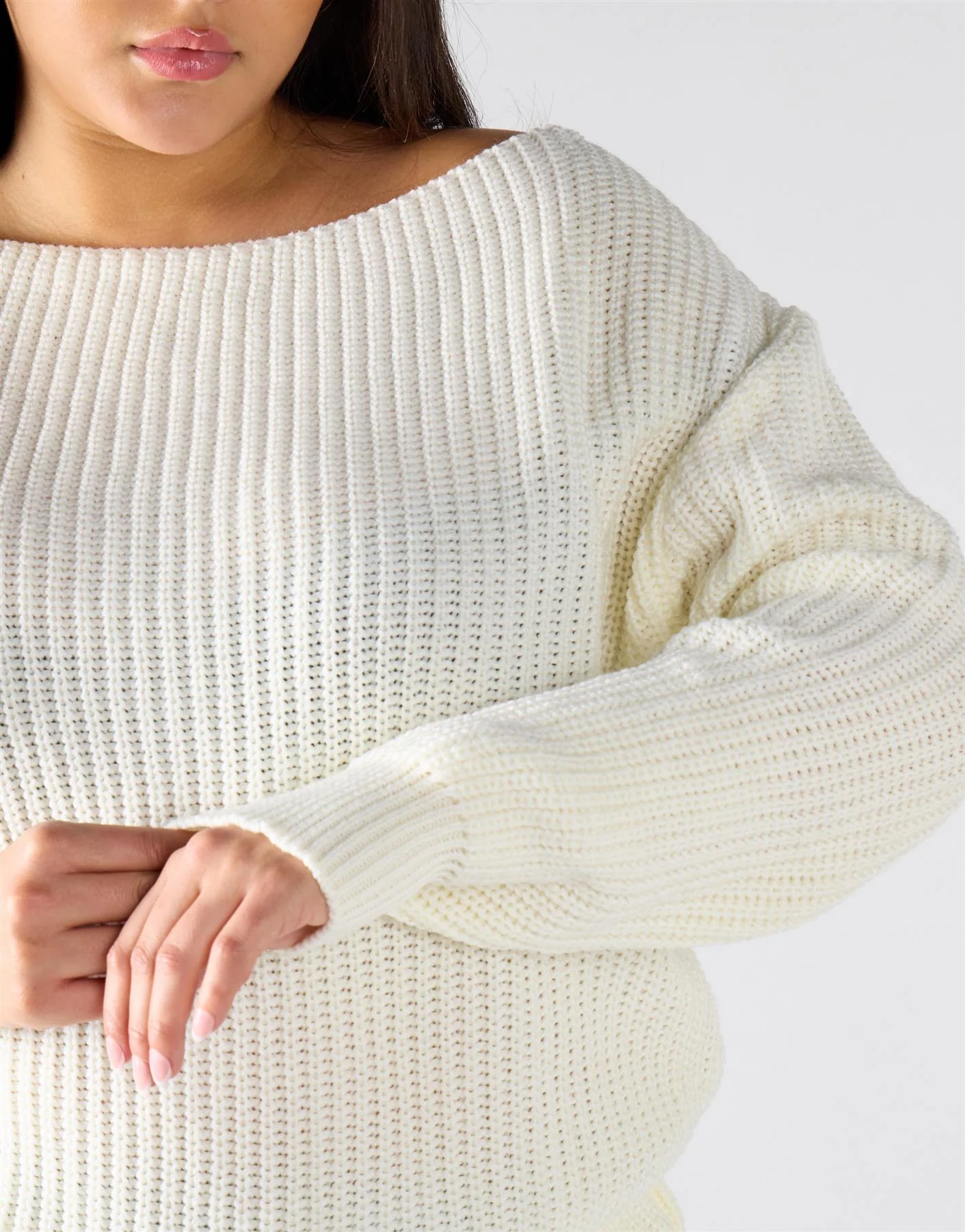 Glamorous Curve Cream Knitwear Jumper - Image 3