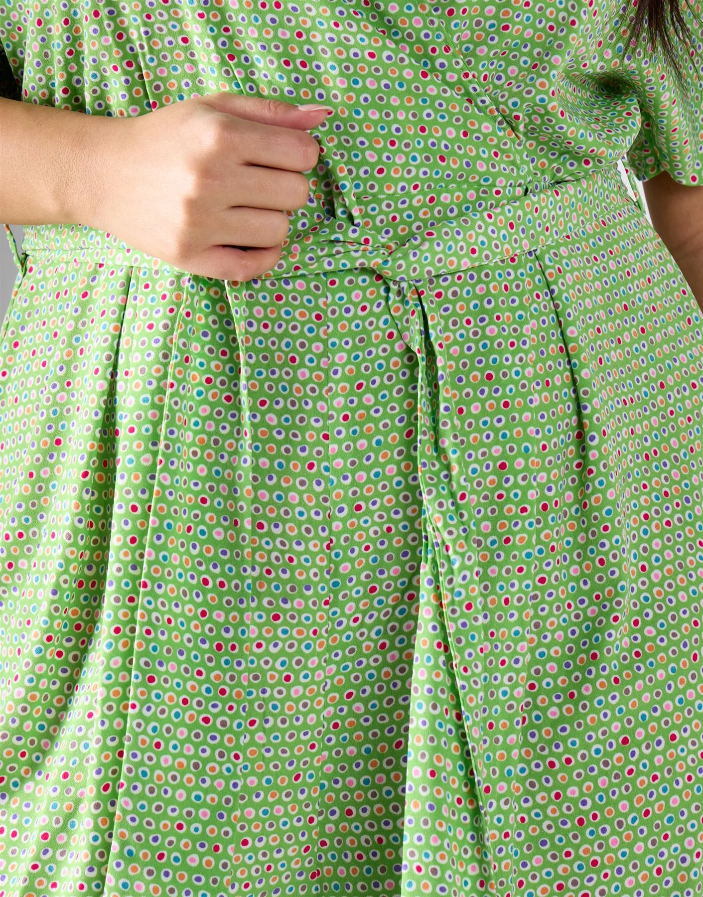Glamorous Curve Green Multi Dot Jumpsuit - Image 3