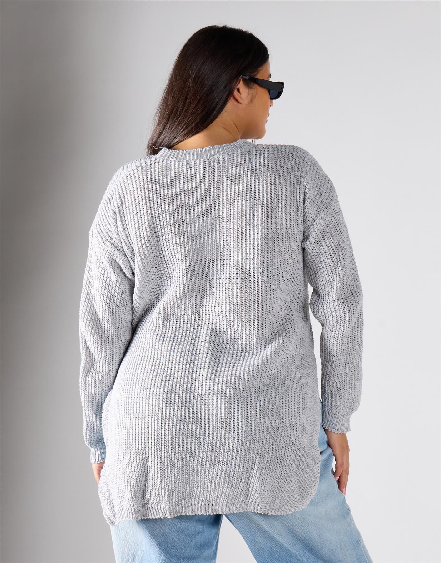 Glamorous Curve Grey Marl Knitwear Jumper - Image 4