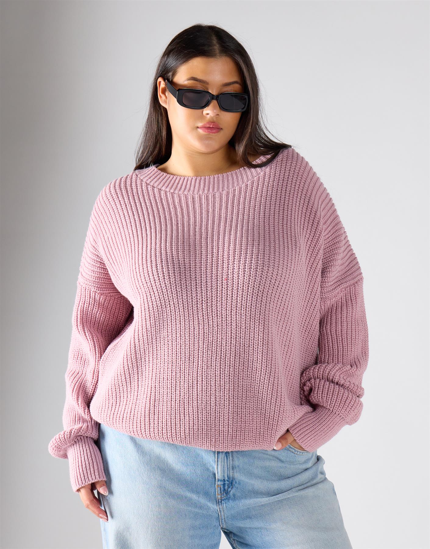 Glamorous Curve Light Dusty Pink Jumper - Image 2