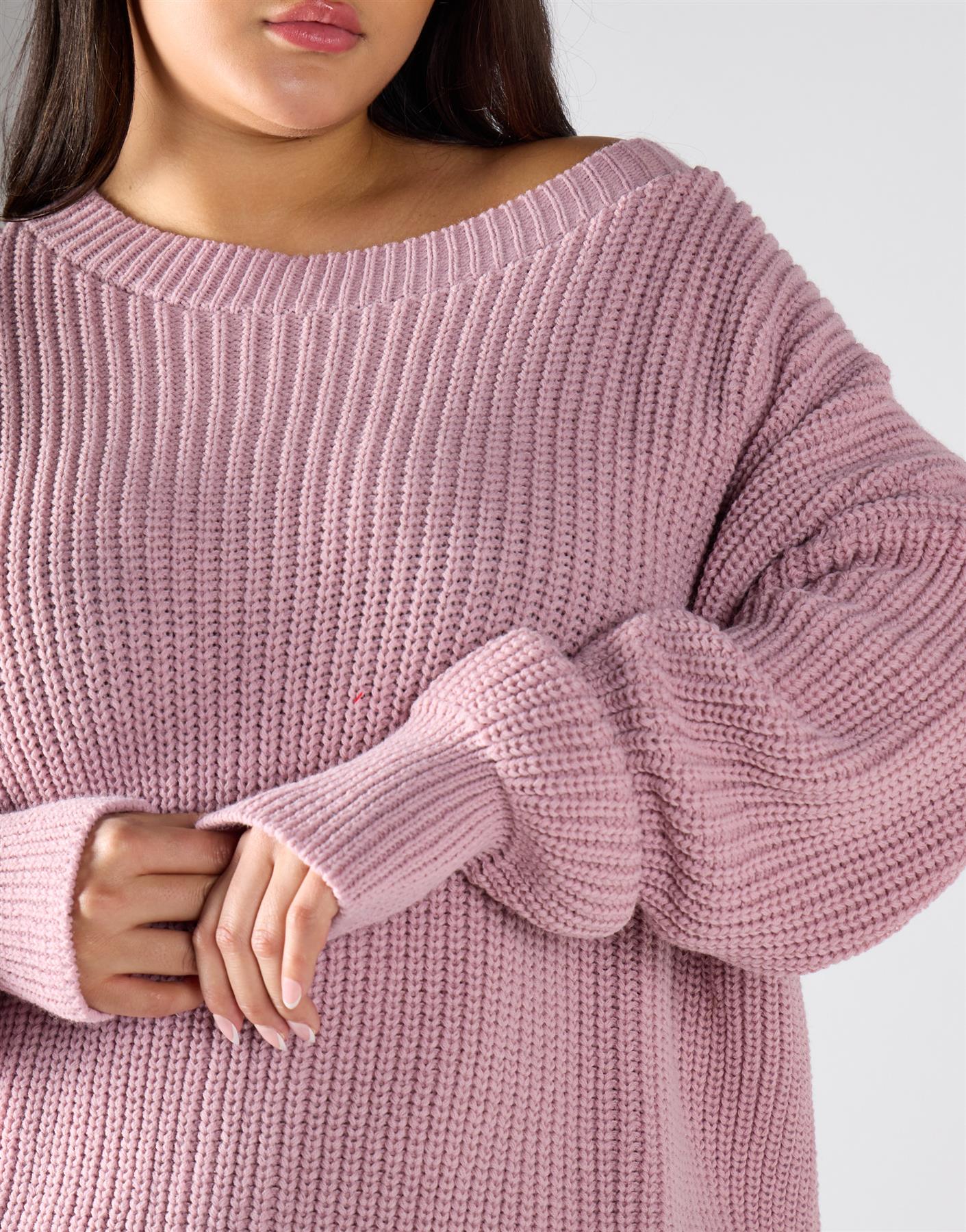 Glamorous Curve Light Dusty Pink Jumper - Image 3