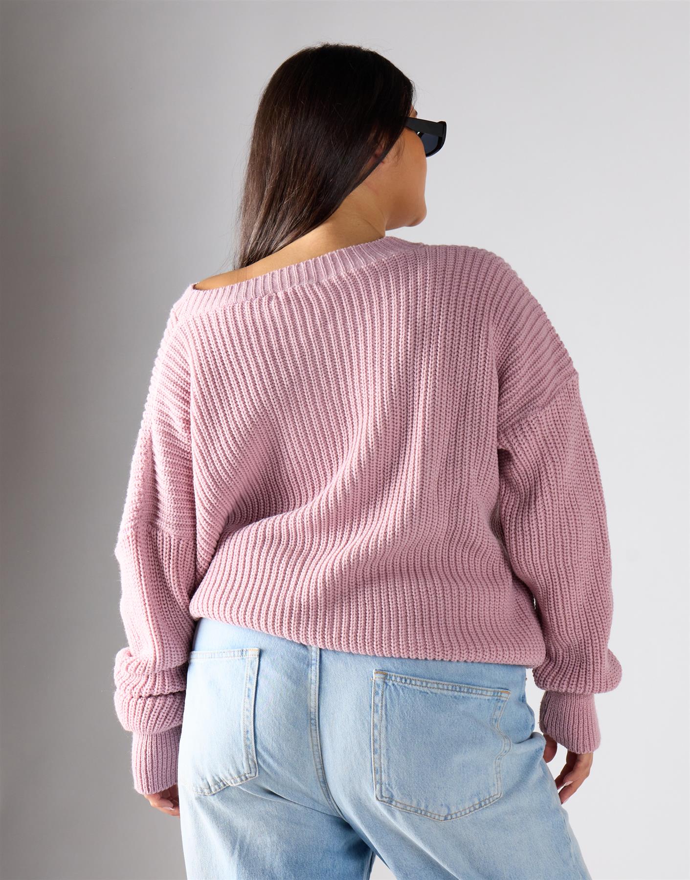 Glamorous Curve Light Dusty Pink Jumper - Image 4