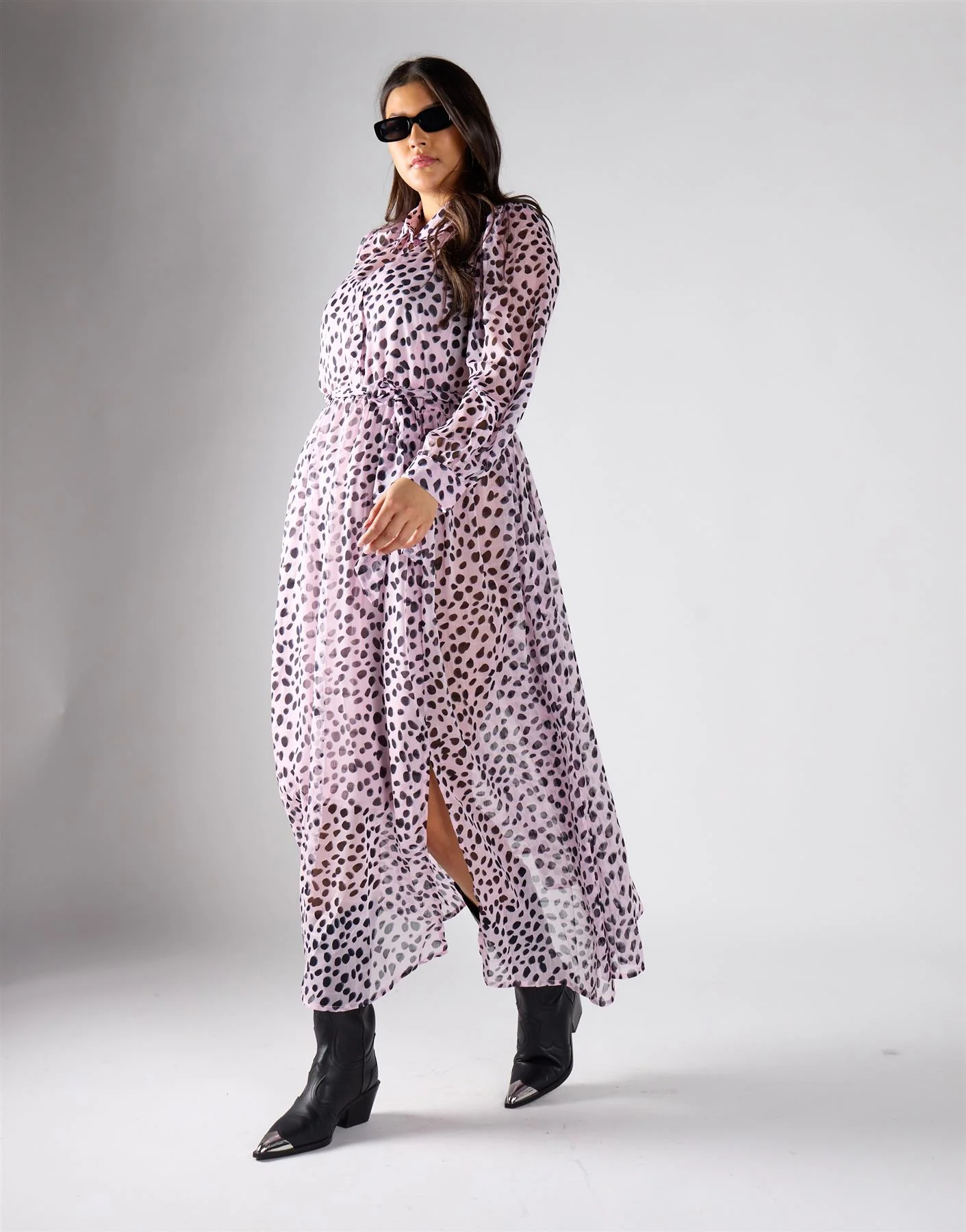 Glamorous Curve Lilac Dalmatian Maxi Dress - Image 2
