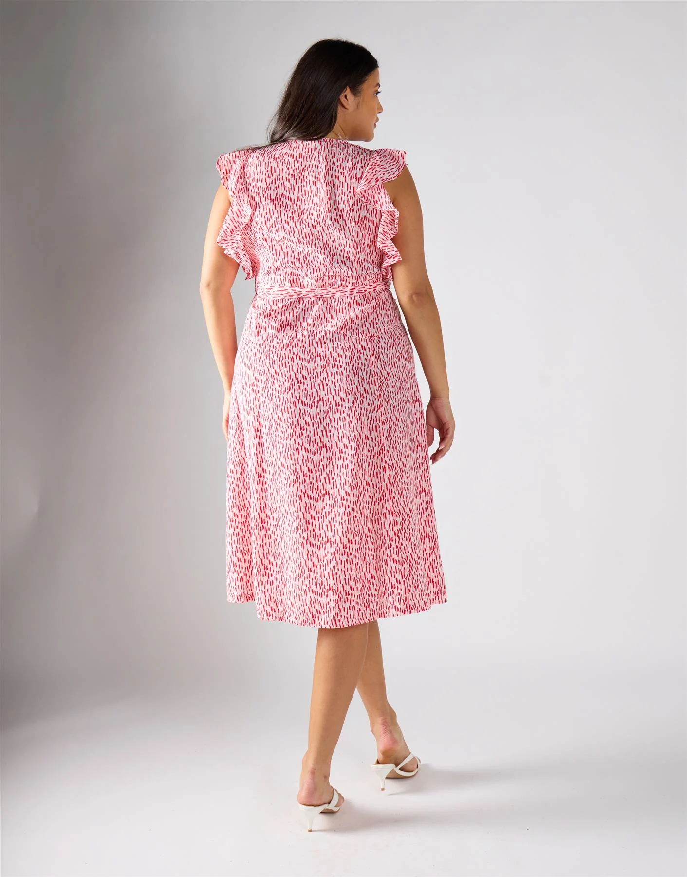 Glamorous Curve White Red Print Midi Dress - Image 4