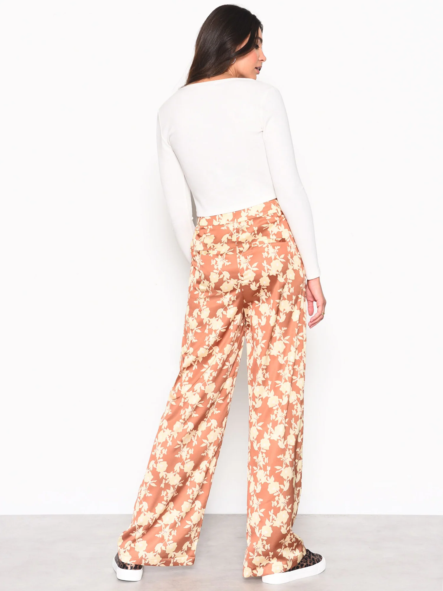 Glamorous Tan Yellow Floral Trousers - Image 2