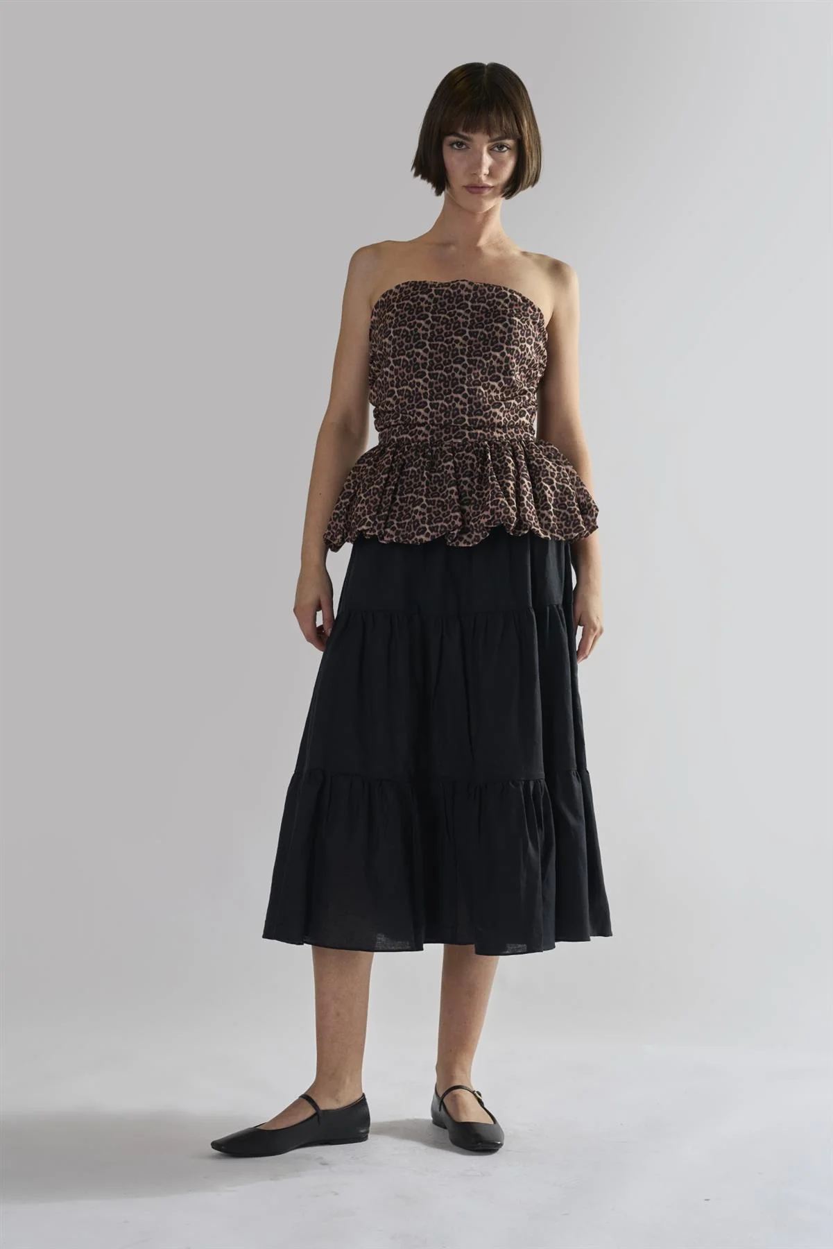 Glamorous Women's Leopard Ruffle Bandeau Crop-Top