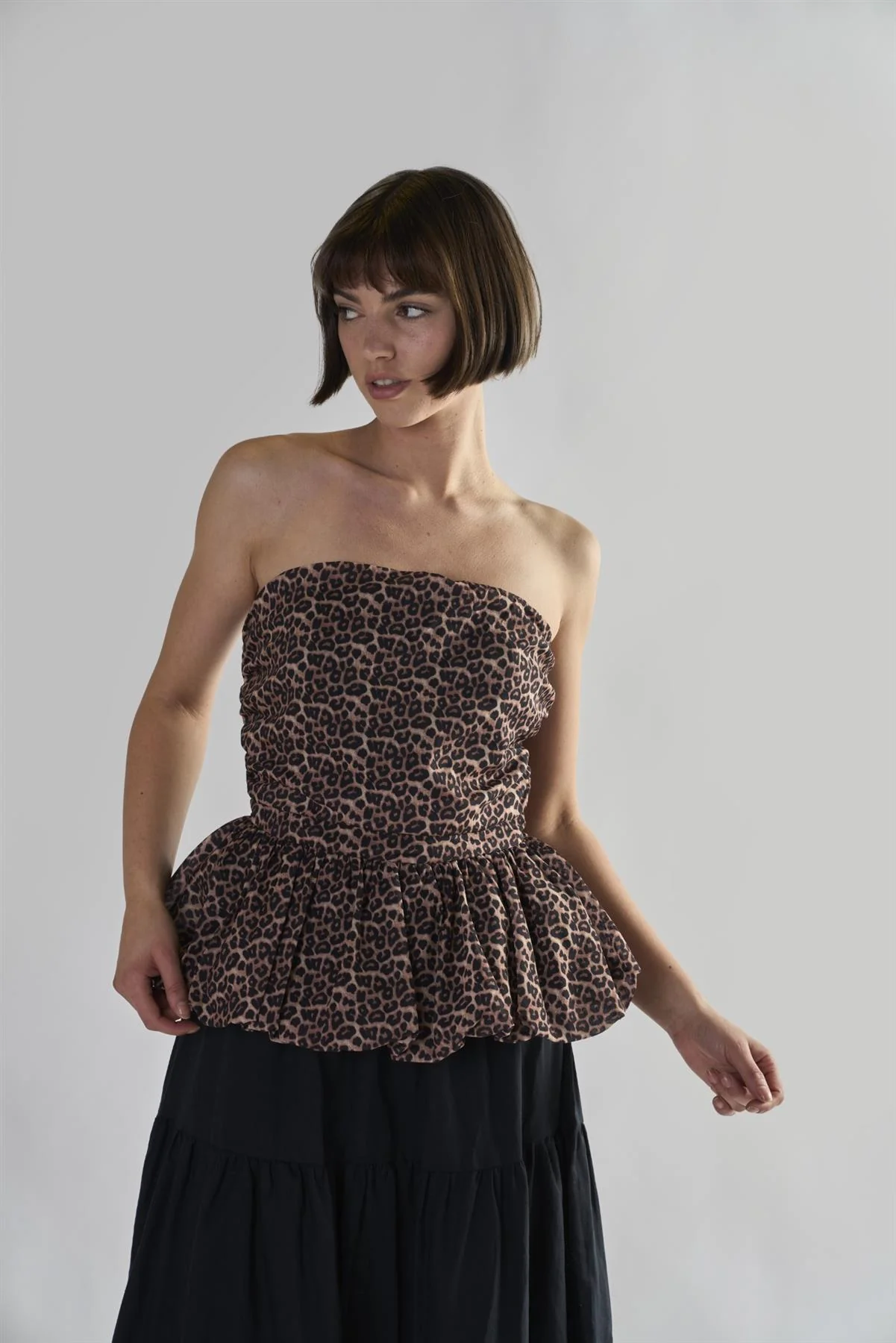 Glamorous Women's Leopard Ruffle Bandeau Crop-Top - Image 3