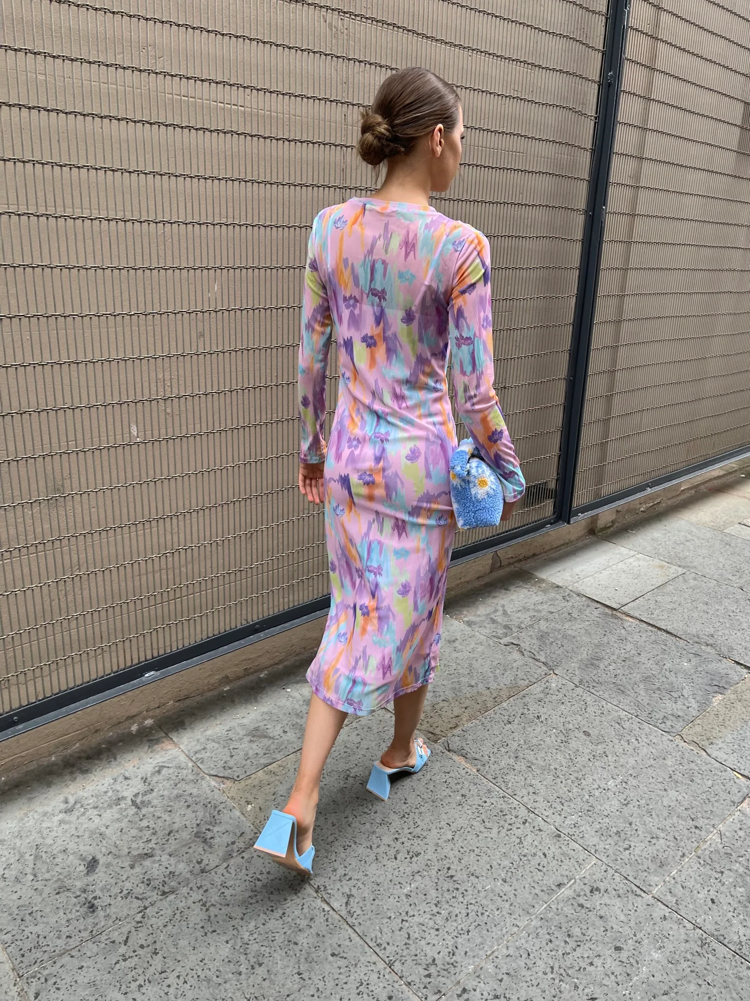 Glamorous womens Multi Blurred Print Midi-Dress - Image 3