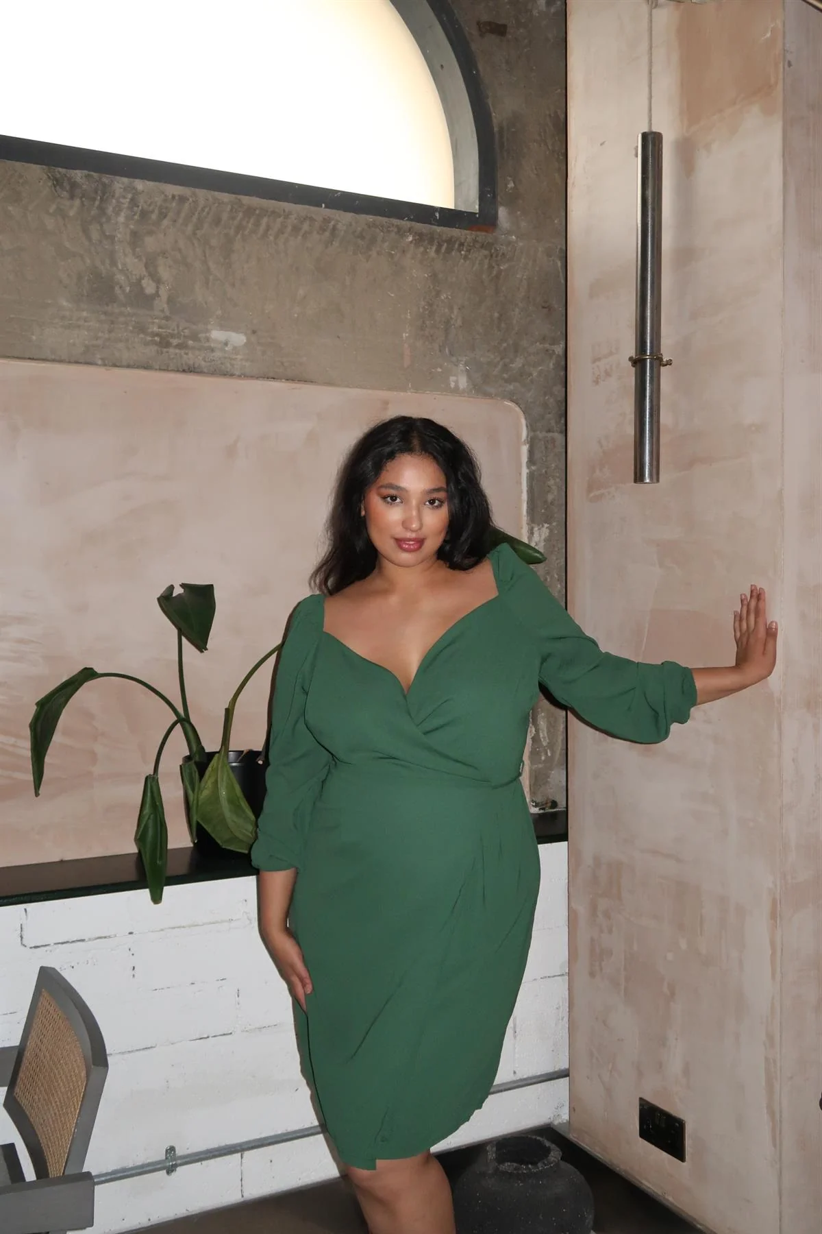 Green Midi-Party dress