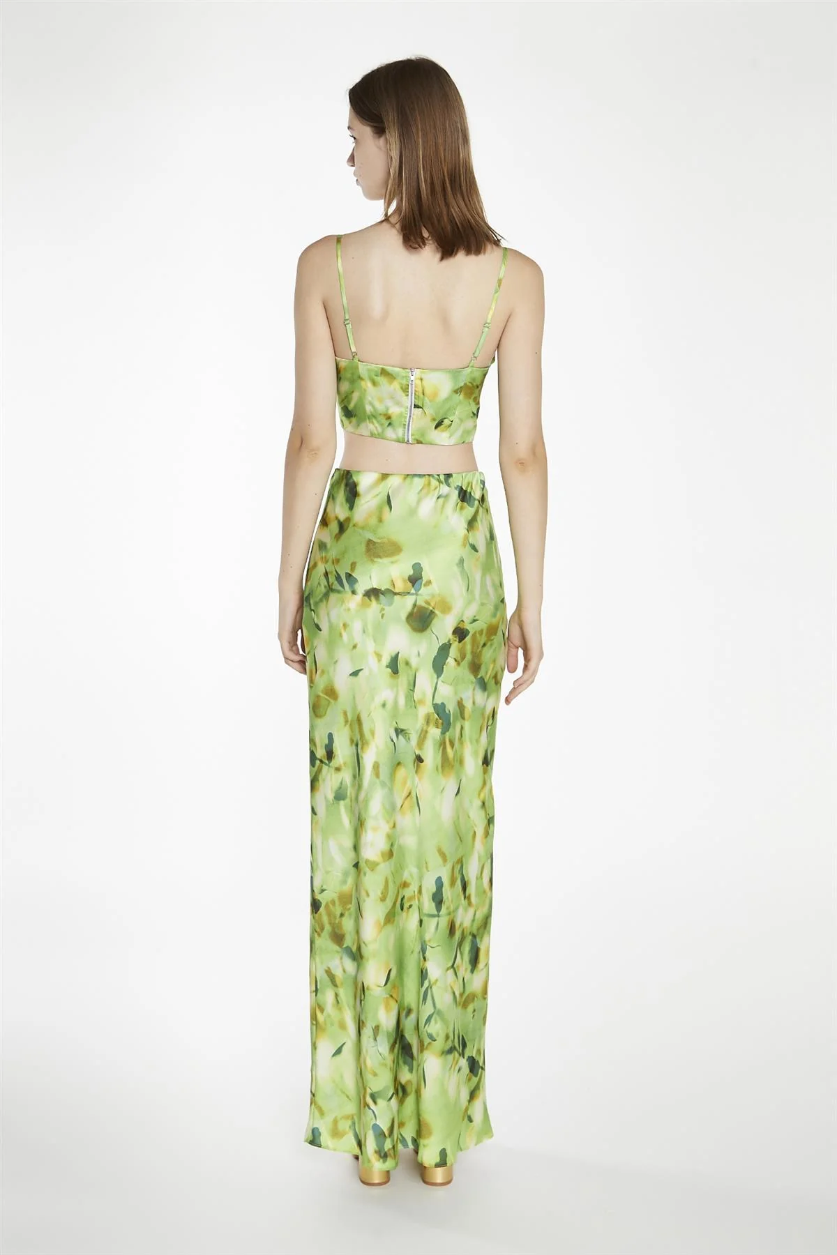 Green Multi-Blur Tie-Front Corset-Top - Image 3