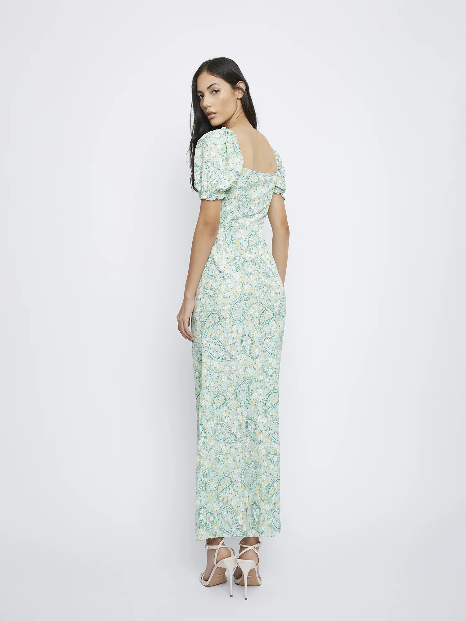 Glamorous Green Paisley Floral Midi Dress - Image 3