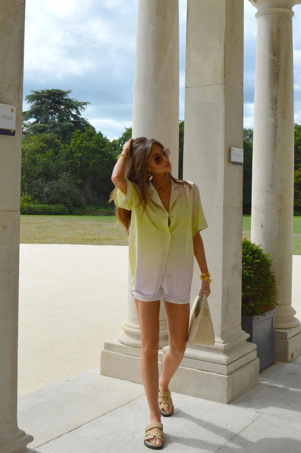 Green-Pink Ombre Oversized Bowler-Shirt - Image 3