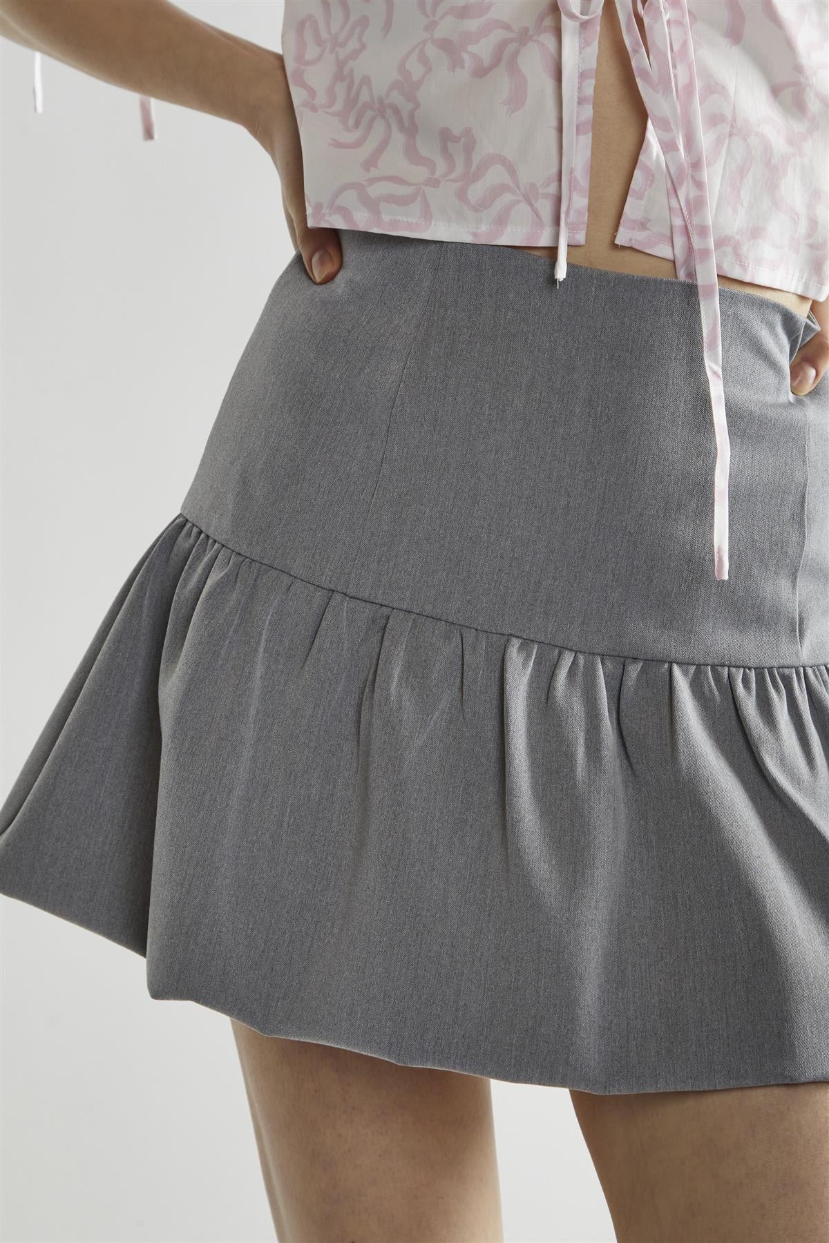 Grey Half Tutu Mini-Skirt - Image 4