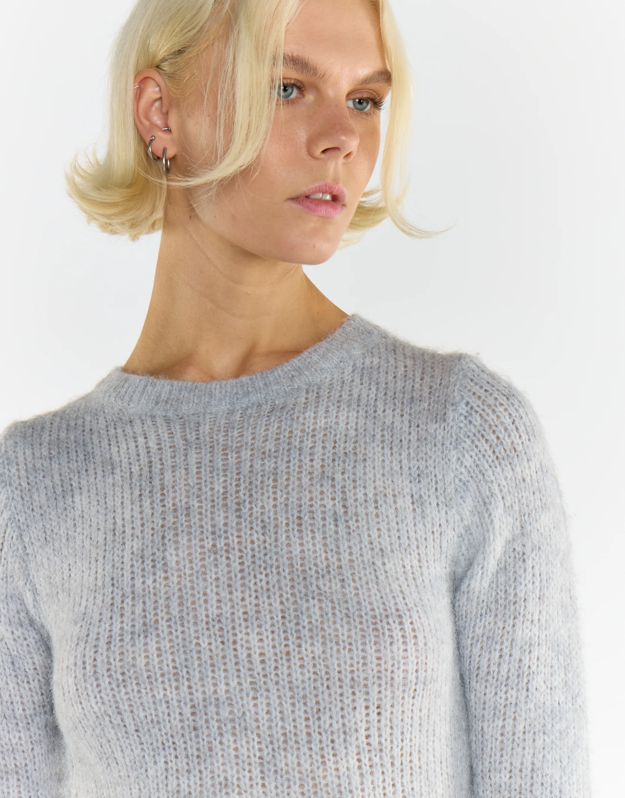Grey-Marl Bodycon Knitted Maxi-Dress - Image 3