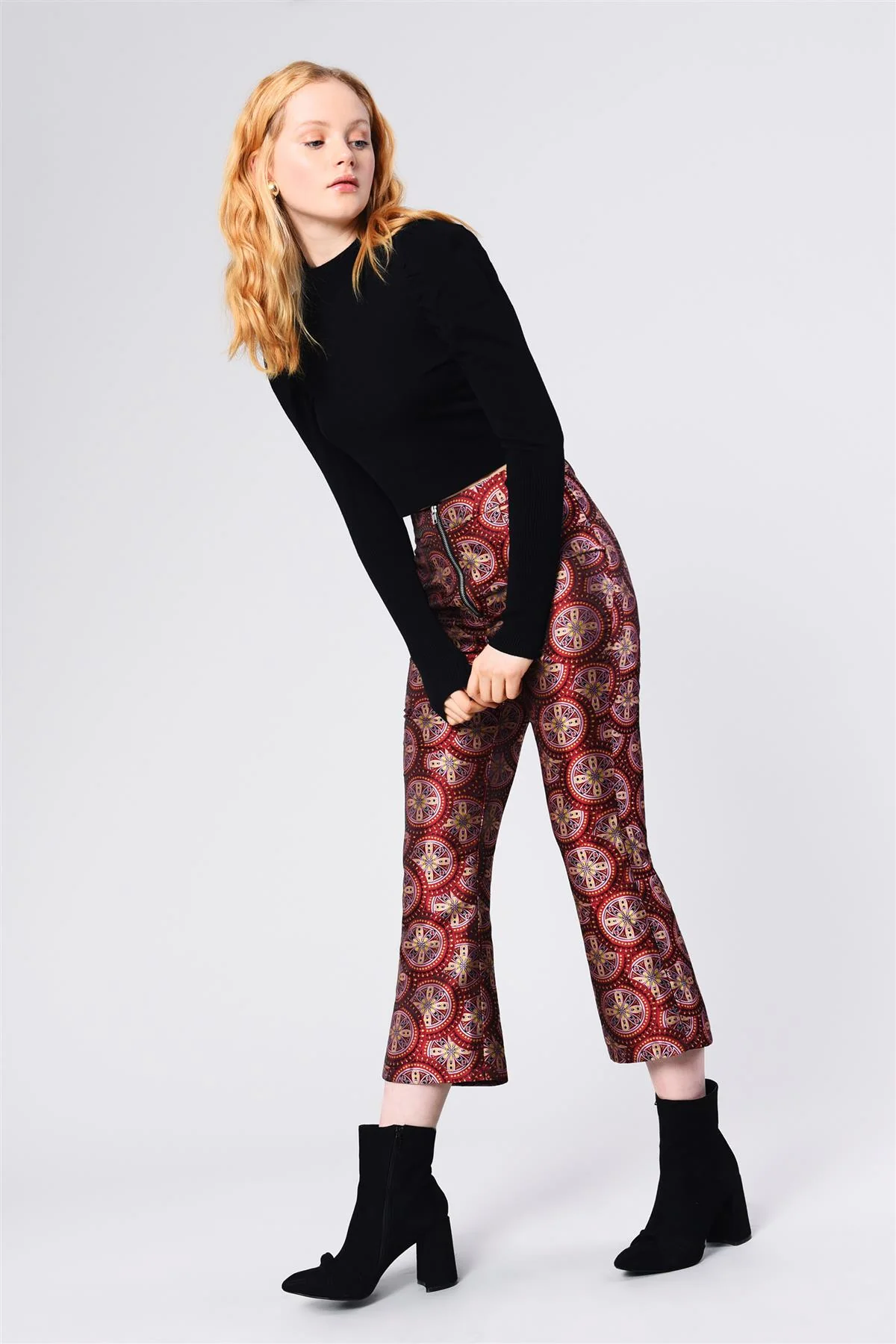 High Neck Crop Top - Black - Image 2